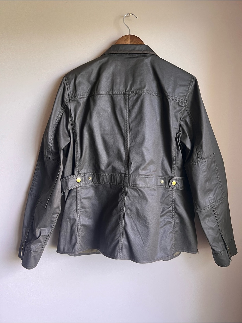 J. Crew Olive Brown Waxed Cotton Military Women’s XL Boyfriend Field Jacket - Picture 4 of 12
